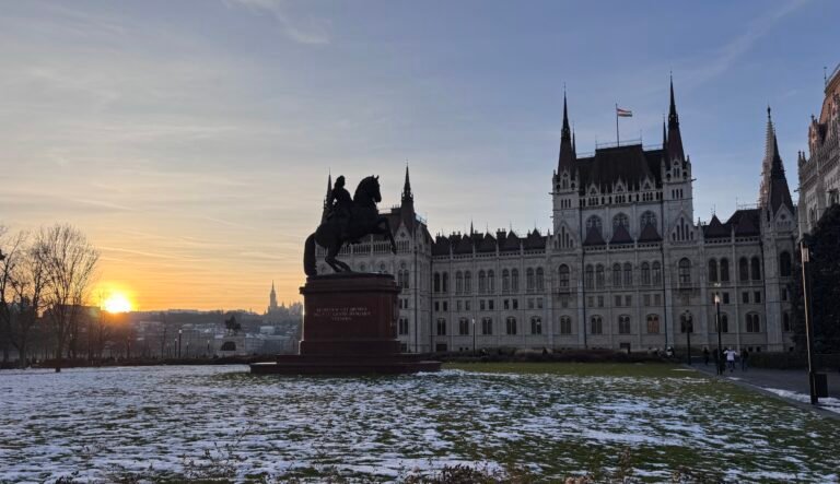 sunset Budapest Parliament